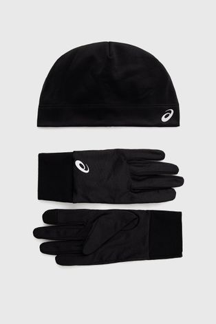 Kapa i rukavice Asics boja: crna