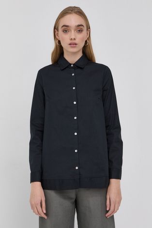 Košulja Stefanel za žene, boja: crna