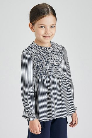 Дитяча блузка Mayoral колір синій візерунок