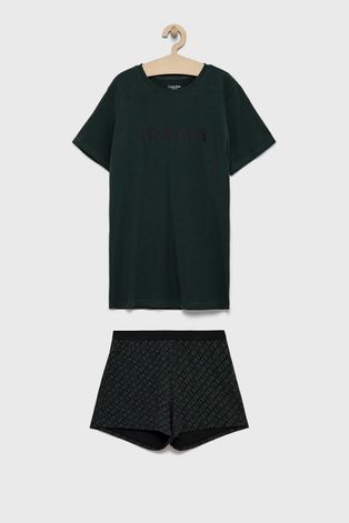 Детская пижама Calvin Klein Underwear цвет зелёный узор