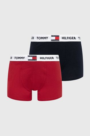 Dětské boxerky Tommy Hilfiger červená barva