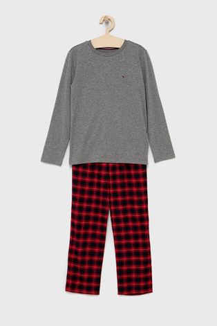 Dětské pyžamo Tommy Hilfiger šedá barva, melanžové