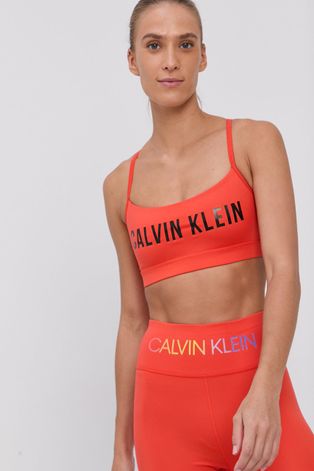Спортивный бюстгальтер Calvin Klein Performance цвет оранжевый