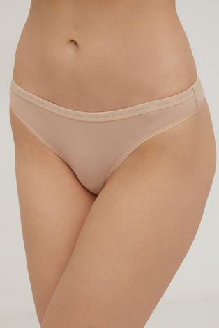 Calvin Klein Underwear Stringi (2-pack) kolor beżowy