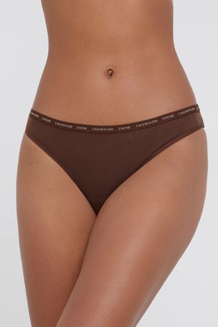 Calvin Klein Underwear Stringi (2-pack) kolor brązowy