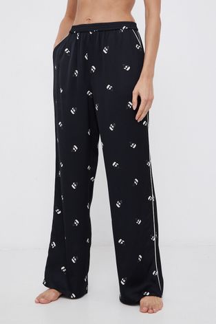 Karl Lagerfeld Spodnie piżamowe damskie kolor czarny