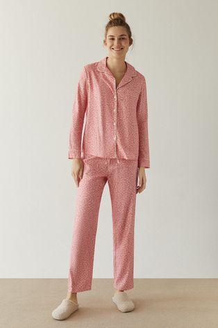 Pyžamo Women'secret dámské, růžová barva, bavlněné