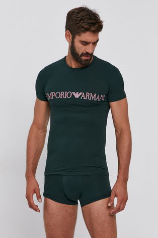 Emporio Armani Underwear Komplet piżamowy kolor zielony gładki