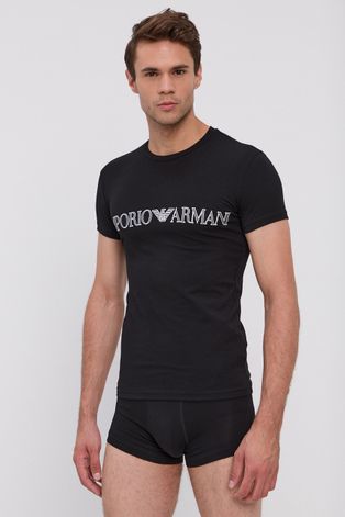 Emporio Armani Underwear Komplet piżamowy kolor czarny gładki