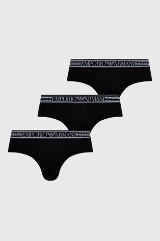 Emporio Armani Underwear Slipy (3-pack) męskie kolor czarny