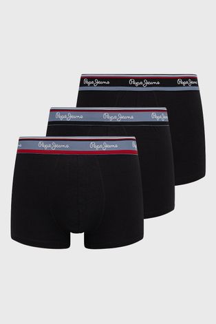 Pepe Jeans Bokserki BUCKLEY (3-pack) męskie kolor czarny