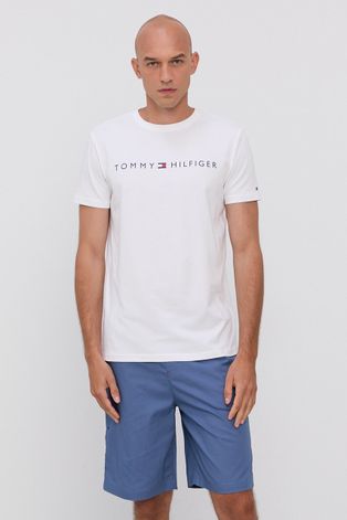 Tommy Hilfiger Komplet piżamowy kolor biały z nadrukiem