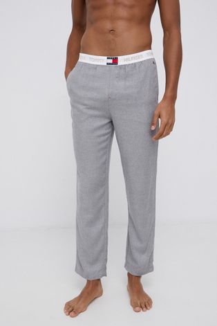 Pyžamové kalhoty Tommy Hilfiger pánské, šedá barva, hladké