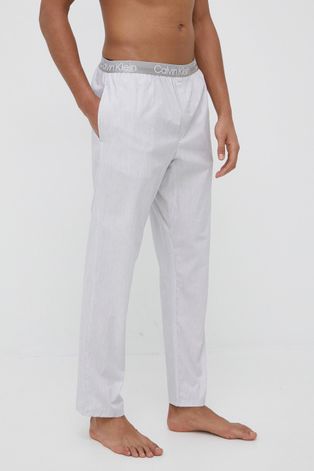 Dugi doljnji dio pidžame Calvin Klein Underwear za muškarce, boja: siva, s uzorkom