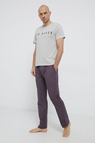 Комплект пижама Ted Baker в сиво с изчистен дизайн