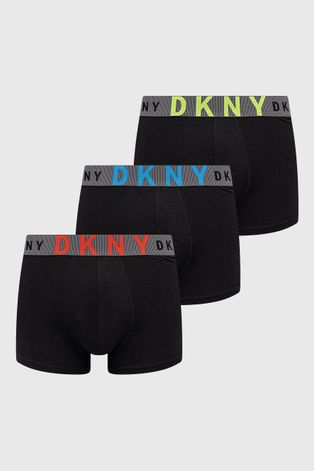 Boxerky Dkny (3-pack) pánske, čierna farba