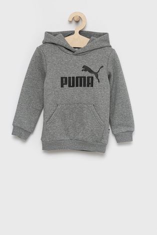 Dječja dukserica Puma boja: siva, s kapuljačom