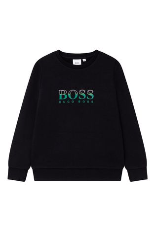 Boss Bluza dziecięca kolor czarny z nadrukiem