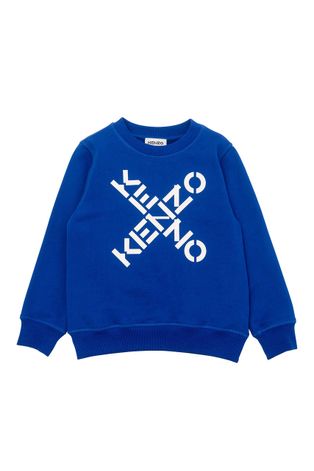 Dječja pamučna dukserica Kenzo Kids boja: plava