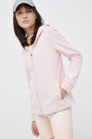 Dukserica Puma za žene, boja: ružičasta, s kapuljačom