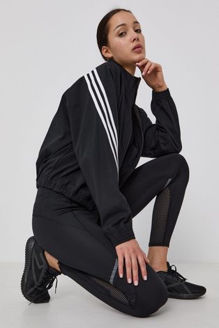 Куртка adidas Performance жіноча колір чорний перехідна