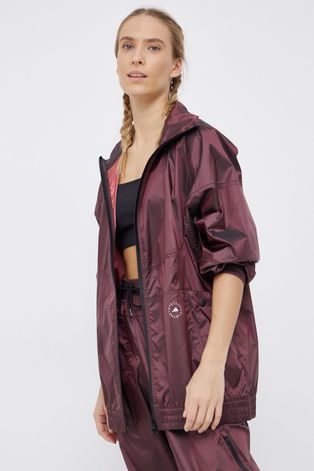 Куртка adidas by Stella McCartney жіноча колір бордовий перехідна oversize