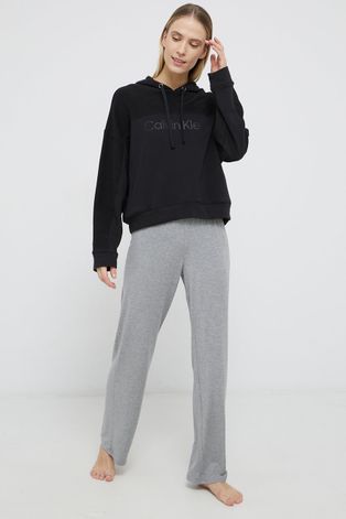 Пижамная кофта Calvin Klein Underwear женская цвет чёрный хлопковая