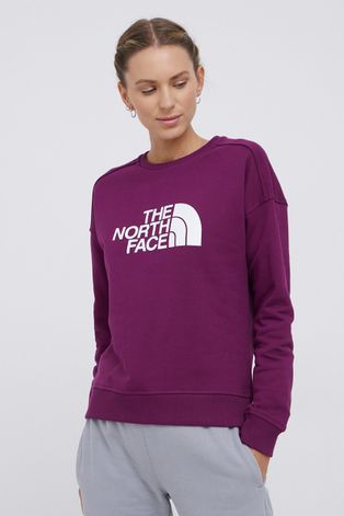 Бавовняна кофта The North Face жіноча колір фіолетовий з принтом