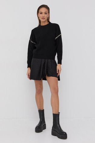The Kooples Sweter wełniany damska kolor czarny