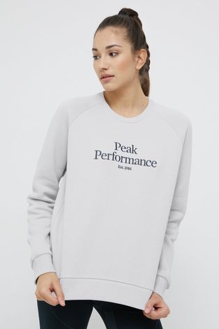 Кофта Peak Performance женская цвет серый с аппликацией