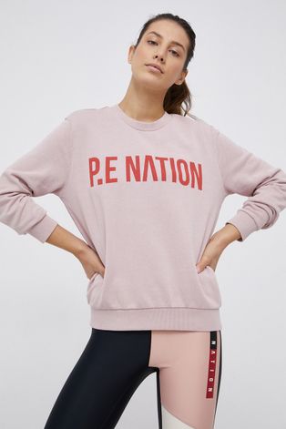 Суичър P.E Nation дамски в розово с изчистен дизайн