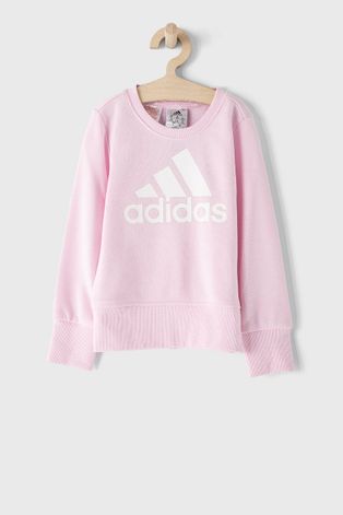 Dětská mikina adidas růžová barva, s potiskem