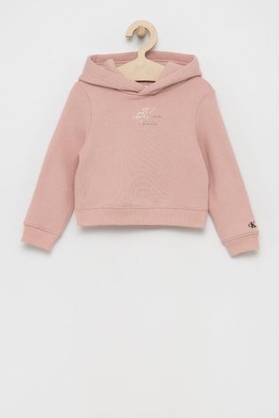 Детская кофта Calvin Klein Jeans цвет розовый однотонная