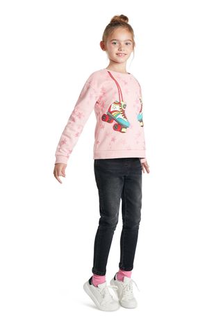 Desigual Bluza bawełniana dziecięca kolor różowy gładka