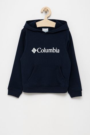 Columbia Bluza dziecięca kolor granatowy z kapturem z nadrukiem