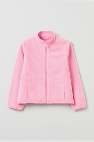 OVS Bluza dziecięca kolor różowy gładka