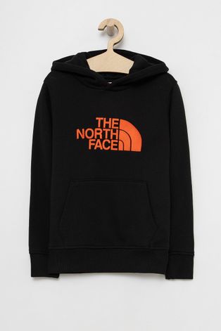 Dječja pamučna dukserica The North Face boja: crna, s kapuljačom