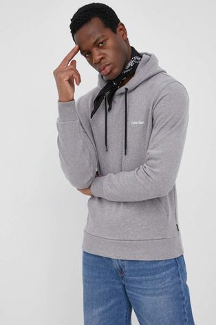 Кофта Calvin Klein чоловіча колір сірий гладка