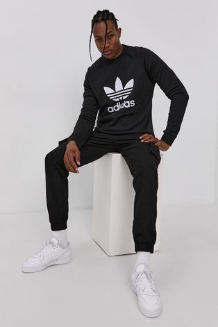Pamučna dukserica adidas Originals za muškarce, boja: crna