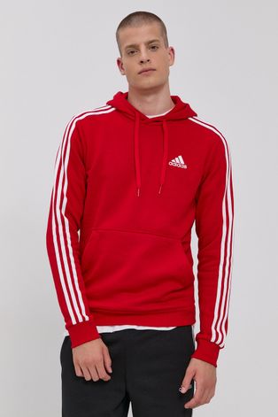 Суичър adidas мъжки в червено с изчистен дизайн