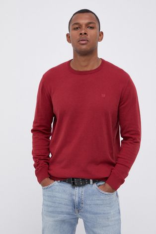 Wrangler Sweter z domieszką wełny męski kolor czerwony