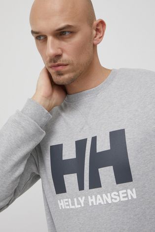Helly Hansen bluza bawełniana męska kolor granatowy gładka
