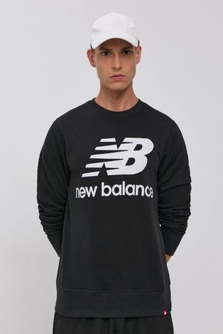 New Balance Bluza męska kolor czarny z nadrukiem
