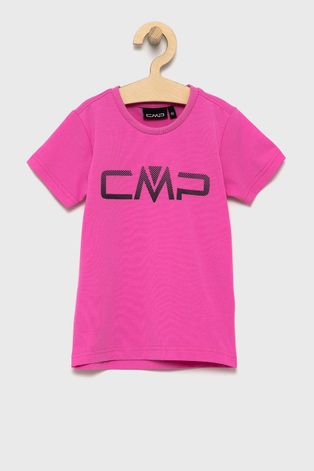 Дитяча футболка CMP колір рожевий з принтом