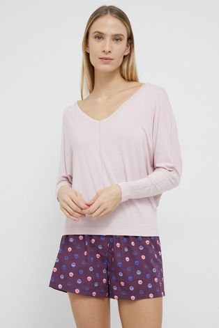 Calvin Klein Underwear Longsleeve piżamowy kolor różowy