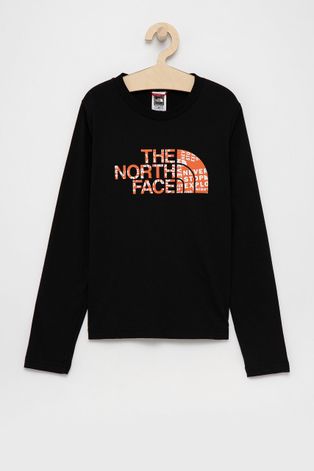 Dječja majica dugih rukava The North Face boja: crna