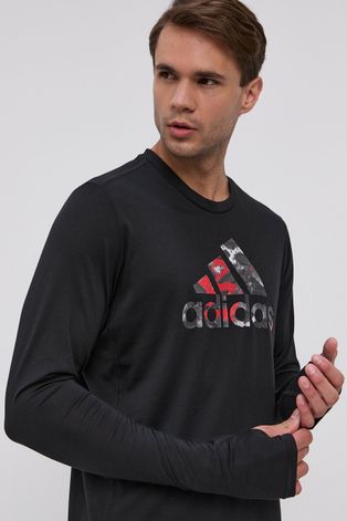 Majica dugih rukava adidas Performance za muškarce, boja: crna
