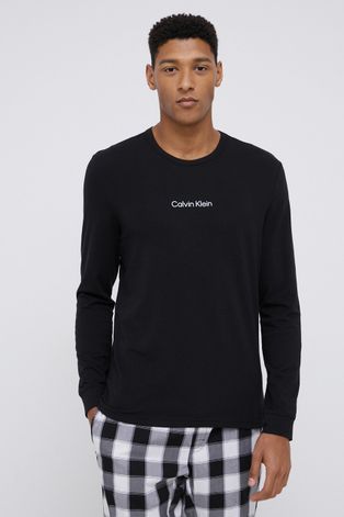 Calvin Klein Underwear hosszú ujjú fekete, férfi, nyomott mintás