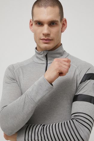 Funkční triko s dlouhým rukávem Rossignol Poursuite šedá barva, vzorovaný