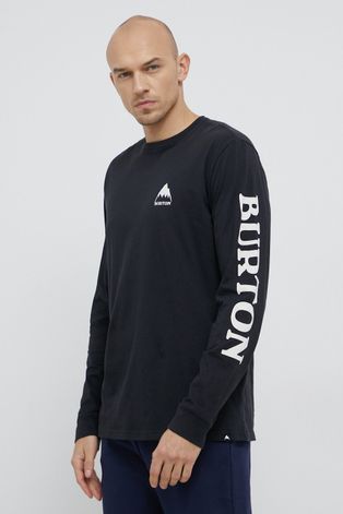 Pamučna majica dugih rukava Burton boja: crna